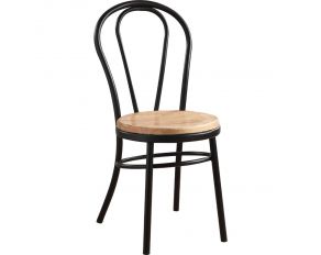 Jakia Set of 2 Sides Chairs in Black and Natural