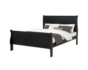 Crown Mark Louis Philip Sleigh Bed in Black, King