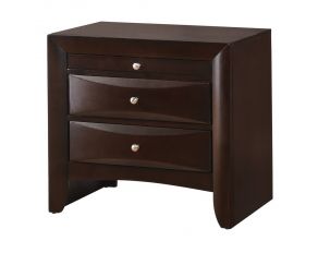 Crown Mark Emily Nightstand in Dark Cherry