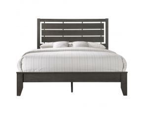 Crown Mark Evan Panel Bed in Grey, Queen