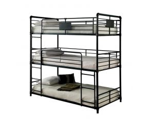 Olga I Triple Full Bunk Bed in Antique Black