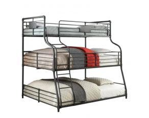 Olga III Twin over Full over Queen Bunk Bed in Antique Black