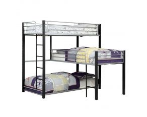 Aubrey Triple Twin Bunk Bed in Sand Black