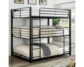 Olga I Triple Full Bunk Bed in Sand Black