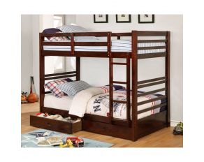 California IV Twin over Twin Bunk Bed in Dark Walnut