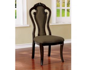 Rosalina Set of 2 Side Chairs in Walnut Beige