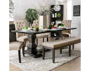 Furniture of America Nerissa Dining Table in Antique Black