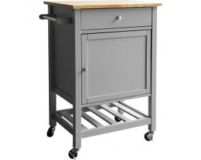 Hoogzen Kitchen Cart in Natural and Gray Finish