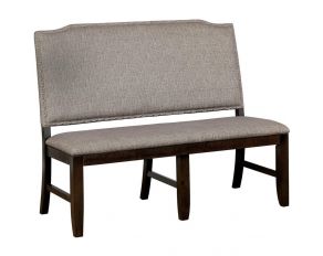 Teagan Bench in Dark Walnut Gray