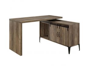 Zakwani Writing Desk with Swivel Function in Rustic Oak and Black Finish