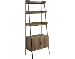 Zakwani Bookshelf with Cabinet in Rustic Oak and Black Finish