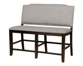 Teagan Counter Height Bench in Dark Walnut Gray