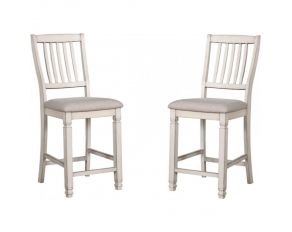 Kaliyah Set of 2 Counter Height Chairs in Antique White