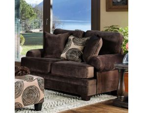 Furniture of America Bonaventura Love Seat in Brown