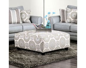 Misty Ottoman in Ivory Pattern