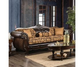 Quirino Sofa in Tan and Dark Brown