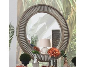 Kamalah Round 5 MM Beveled Mirror in Antique Grey