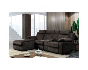 Kamryn Sectional with Concole in Warm Gray