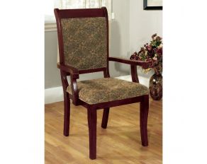 Furniture of America St. Nicholas I Arm Chair in Antique Cherry - Set of 2 