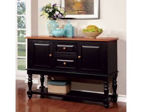 Furniture of America Mayville Server in Black and Antique Oak