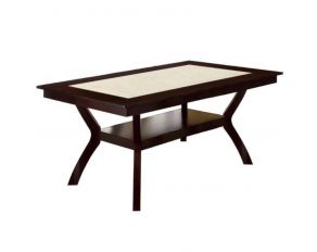 Furniture of America Brent Dining Table in Dark Cherry and Ivory, Dark Cherry