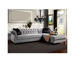 Furniture of America Rotterdam Sectional in Warm Gray