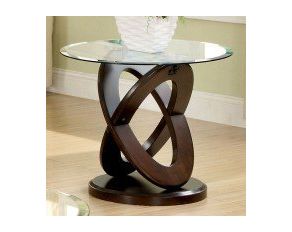 Furniture of America Atwood II End Table in Dark Walnut