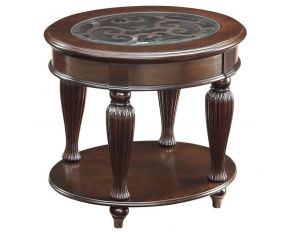 Furniture of America Centinel End Table in Dark Cherry