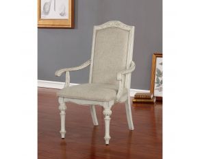 Furniture of America Arcadia Dining Arm Chair in Antique White - Set of 2 