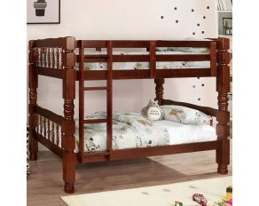 Furniture of America Carolina Twin/Twin Bunk Bed in Cherry