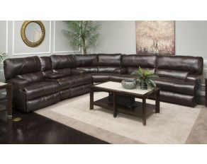 Catnapper Wembley 3PC Power Lay Flat Reclining Sectional Sofa in Chocolate