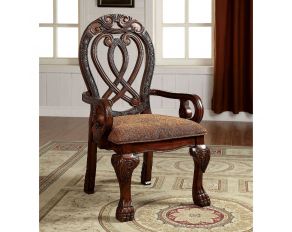 Furniture of America Wyndmere Arm Chair in Cherry - Set of 2