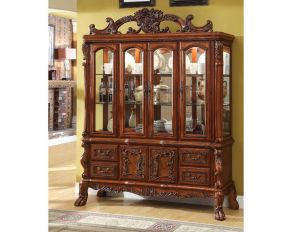 Furniture of America Medieve Hutch Buffet in Antique Oak Finish