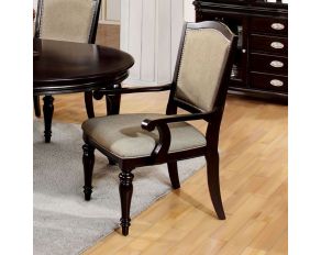 Furniture of America Harrington Arm Chair in Dark Walnut Finish - Set of 2