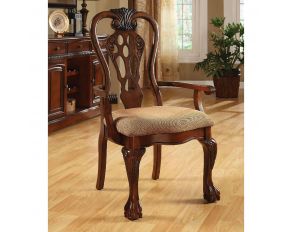 Furniture of America George Town Arm Chair in Cherry - Set of 2