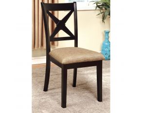 Liberta Set of 2 Side Chairs in Black and Beige