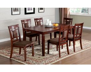 Montclair I 7 Piece Dining Table Set in Dark Cherry and Brown