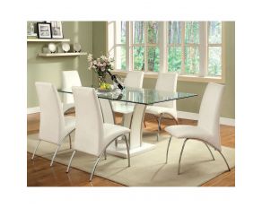 Glenview Dining Table in White and Chrome