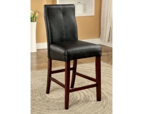 Furniture of America Bonneville II Counter Height Chair in Cherry - Set of 2 and Black Finish