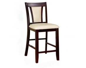 Furniture of America Brent II Counter Height Chair in Ivory/Dark Cherry - Set of 2