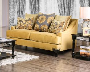 Furniture of America Viscontti Love Seat, Gold