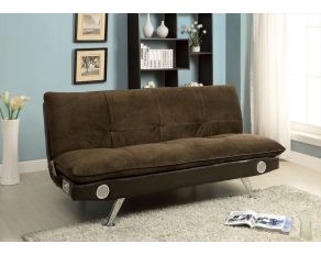 Furniture of America Gallagher Futon Sofa with Bluetooth Speaker in Brown