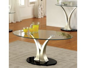 Furniture of America Valo Coffee Table in Satin Plated Finish