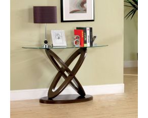 Atwood II Oval Sofa Table in Dark Walnut