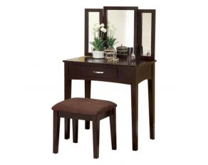 Furniture of America Potterville Vanity Table in Espresso Finish