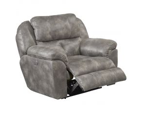 Ferrington Power Headrest with Lumbar Power Lay Flat Recliner in Steel