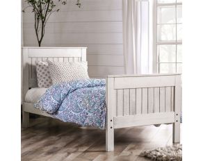 Rockwall Full Bed in Weathered White