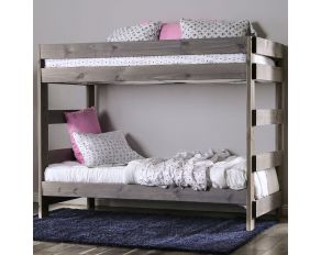 Arlette Twin over Twin Bunk Bed in Gray