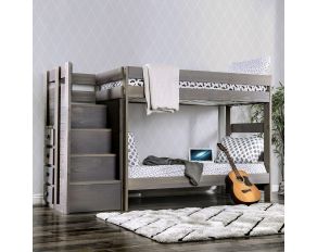 Ampelios Twin over Twin Bunk Bed in Gray