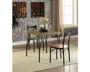 Banbury 3 Piece Dining Table Set in Dark Bronze Natural